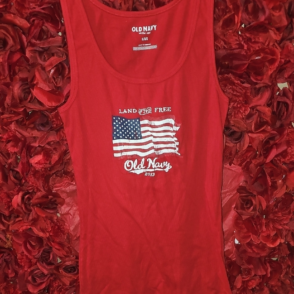 Old Navy Women's Red Patriotic Tank Top Size Large